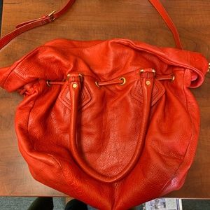 Red Marc Jacobs Circular Long Strap Leather Bag